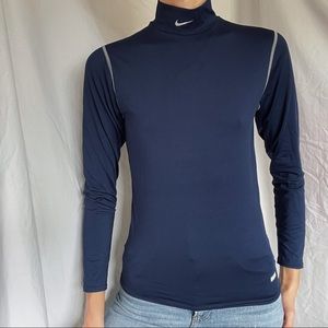 Navy blue Nike long sleeve mock neck top